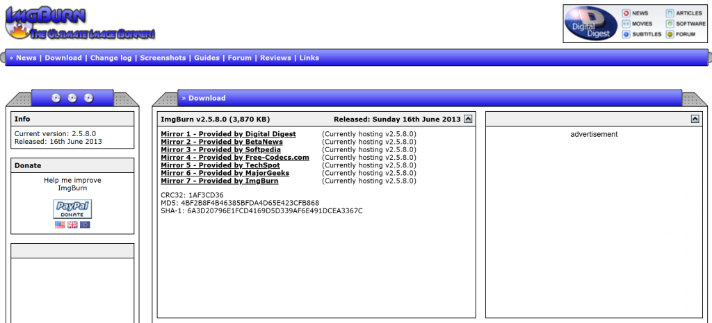 imgburn公式サイト