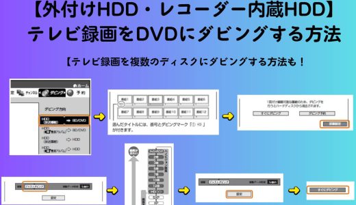 【外付けHDD・レコーダー内蔵HDD】テレビ録画をDVDにダビングする方法