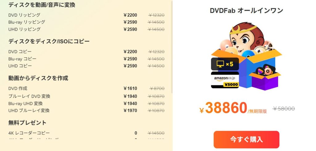 DVDFab オールインワン 購入