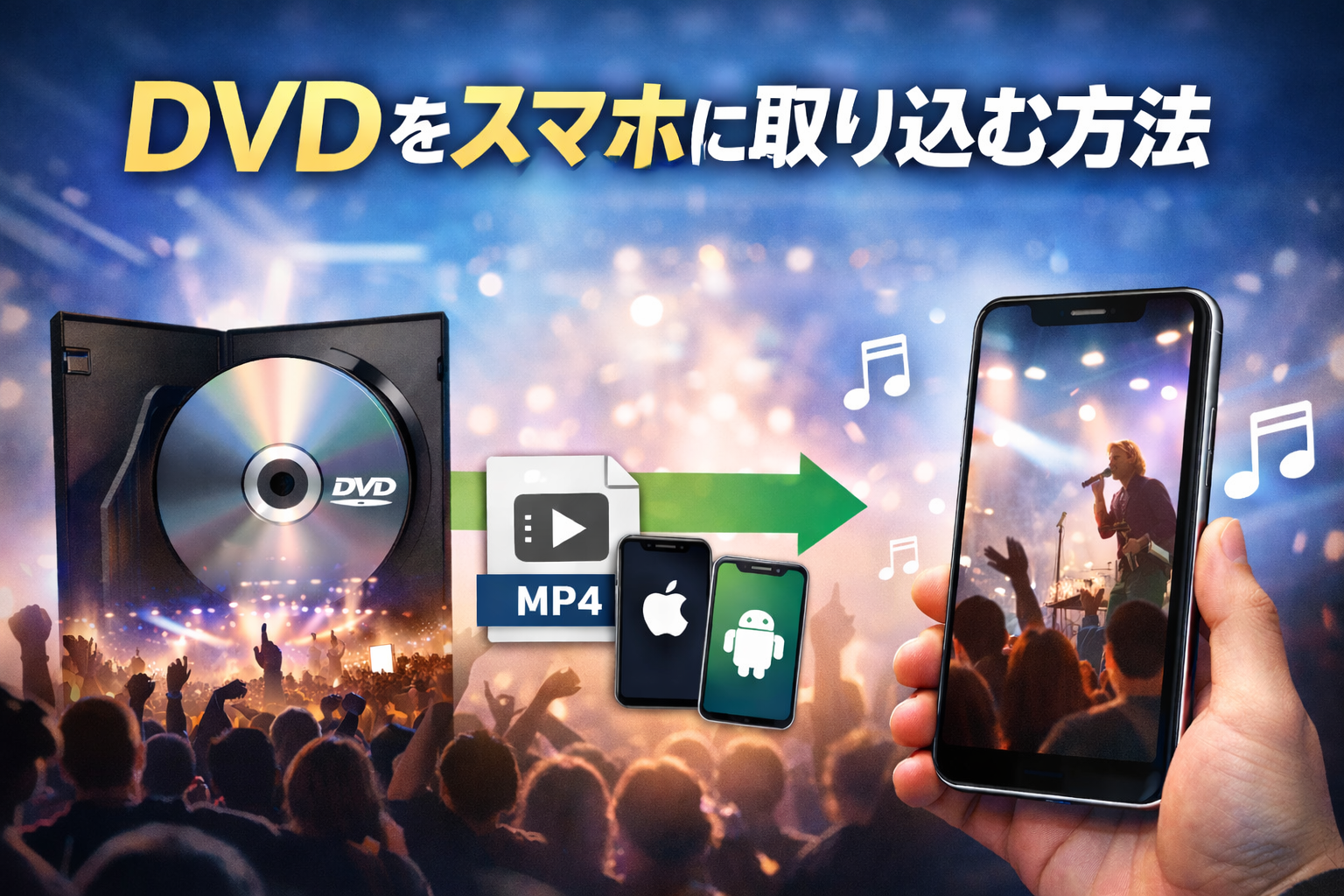 ライブDVDを高画質のままスマホに取り込む方法