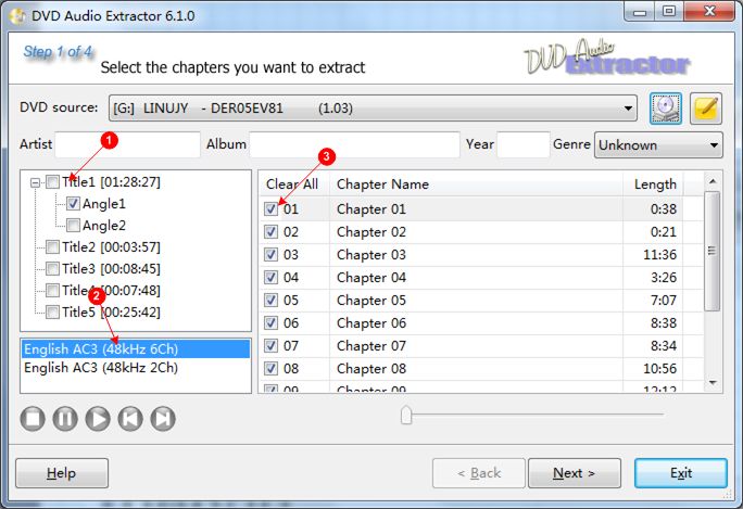 DVD Audio Extractor ファイル追加