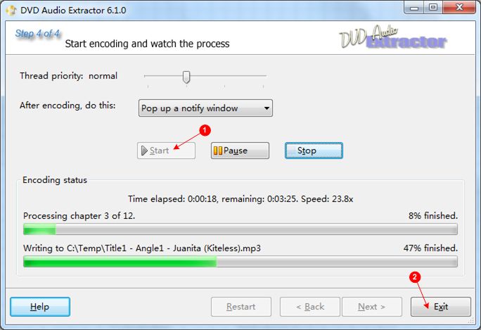 DVD Audio Extractor 変換開始
