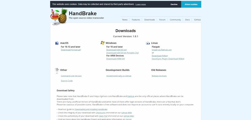 動画の変換やリッピングをするためのHandBrake